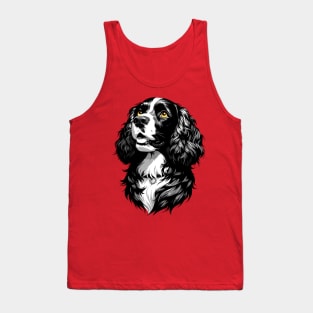 Stunning and Cool Boykin Spaniel Monochrome and Gold Portrait for Father's Day Tank Top